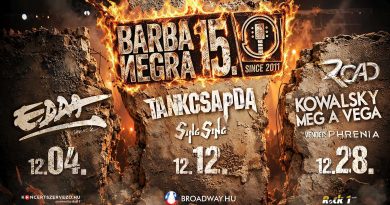 Három különleges koncerttel ünnepli a Barba Negra 15. születésnapját